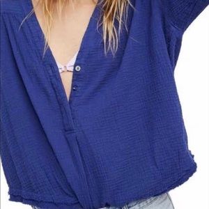 Free People Blue Blouse